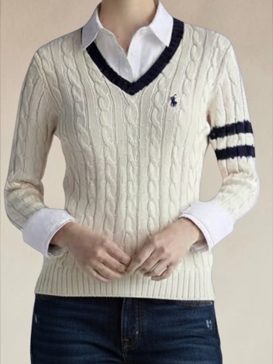 Ralph Lauren Sweaters - Vintage Ralph Lauren Sport Cable Knit Cricket Sweater M